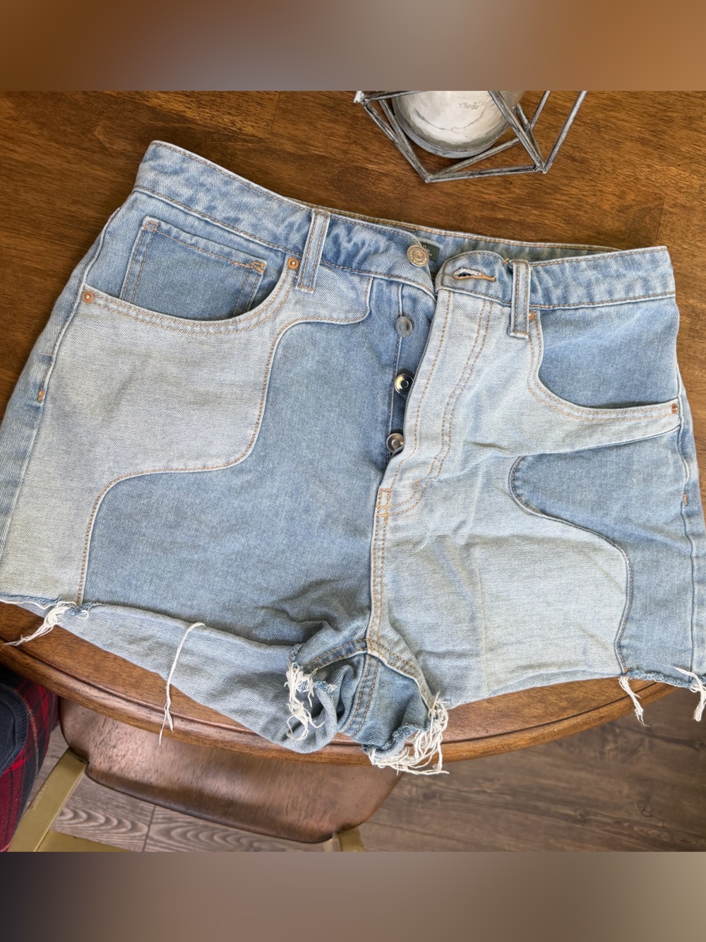 wild fable Two-Tone Light Wash Denim Jean Shorts